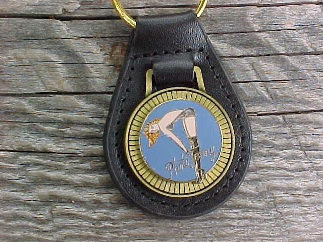 PHOTO FANNY WWII NOSE ART UNIQUE GOLD LEATHER KEY FOB NOS CUSTOM-MADE HI-QUALITY gallery
