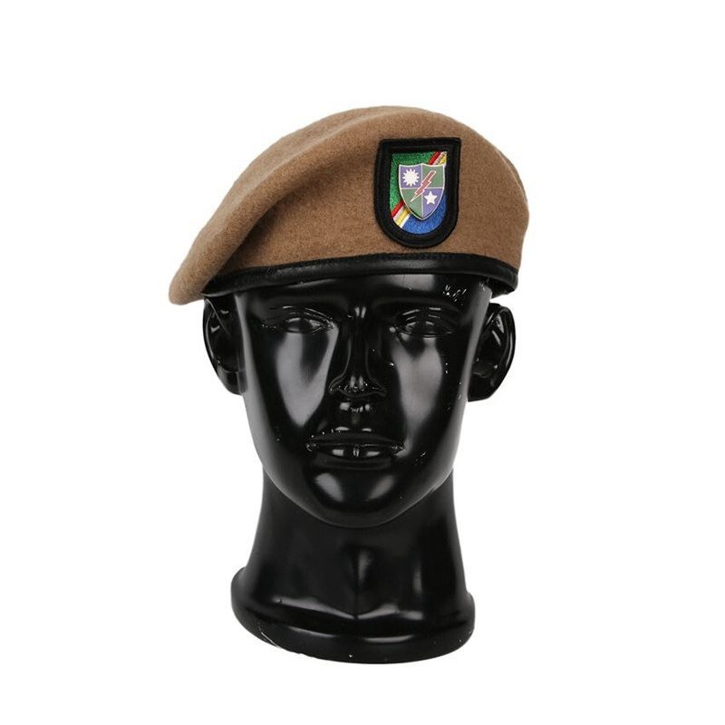 Vietnam War US Army Ranger 75th Ranger Regiment WOOL Beret Khaki Military Hat