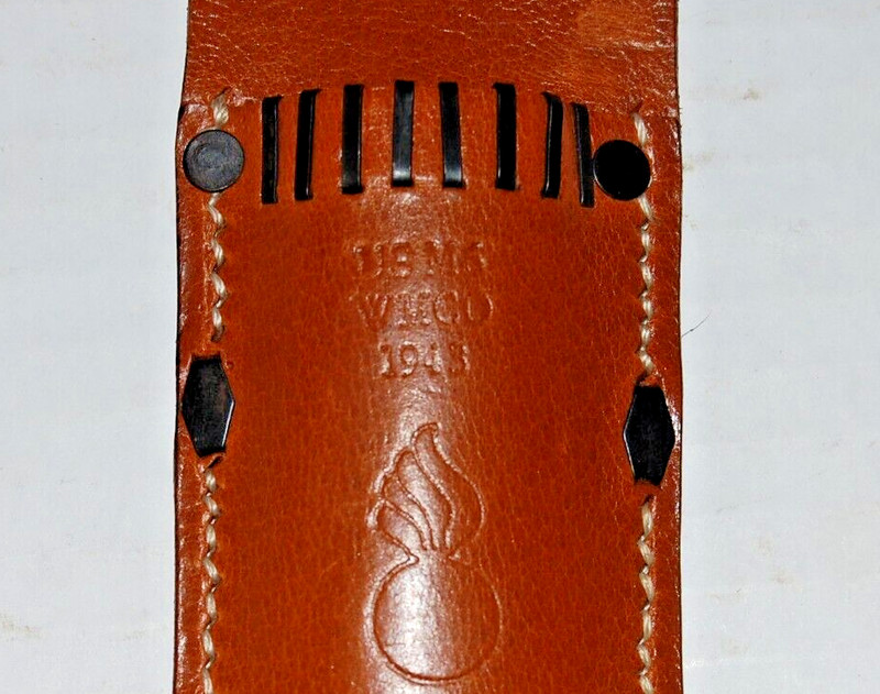 WWII M3 Fighting KA Knife w/ Leather M6 Sheath - Belt Bar - WW2 Reproduction gallery