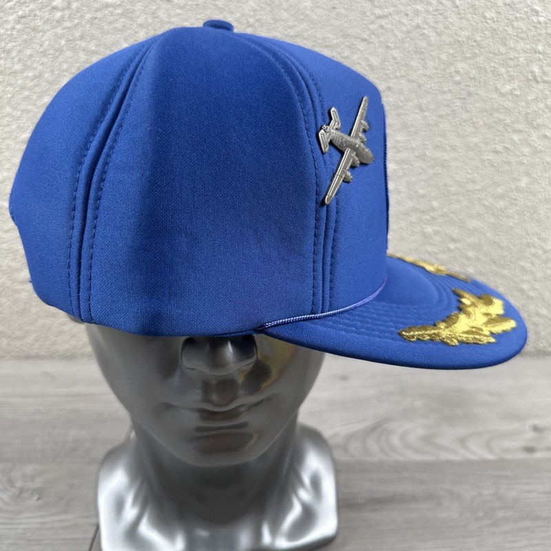 WWII U.S Eighth 8th Air Force emblem Aviator BALL CAP, OD Blue low-profile hat. gallery