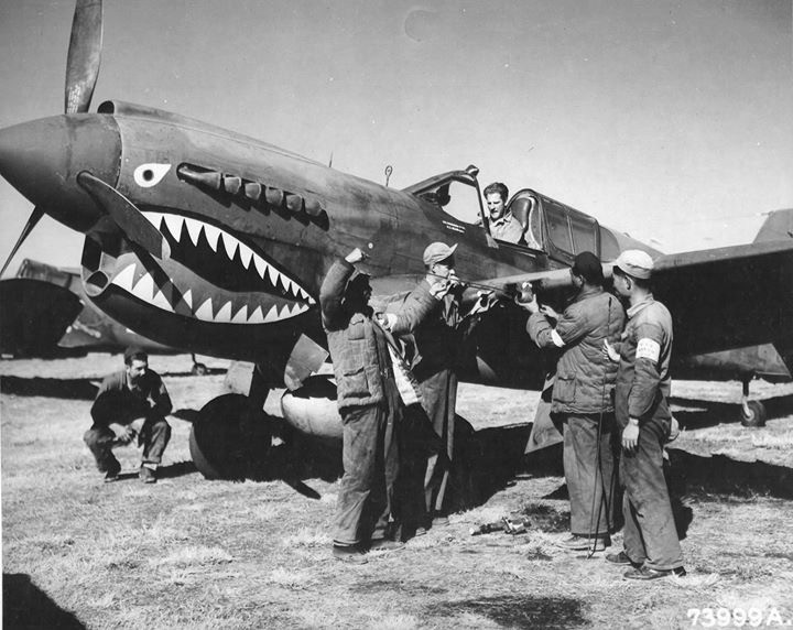 WW2 WWII Photo Flying Tigers P-40 Warhawk Kunming China 1943 World War Two 5373