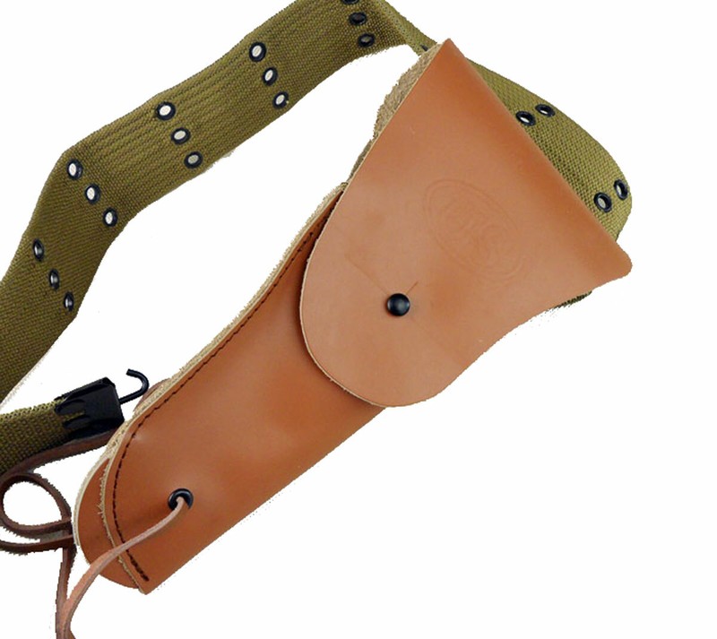 WWII US Army M1912 Pistol Belt W/ M1911A1 M1911 M1916 Leather Case Bag gallery