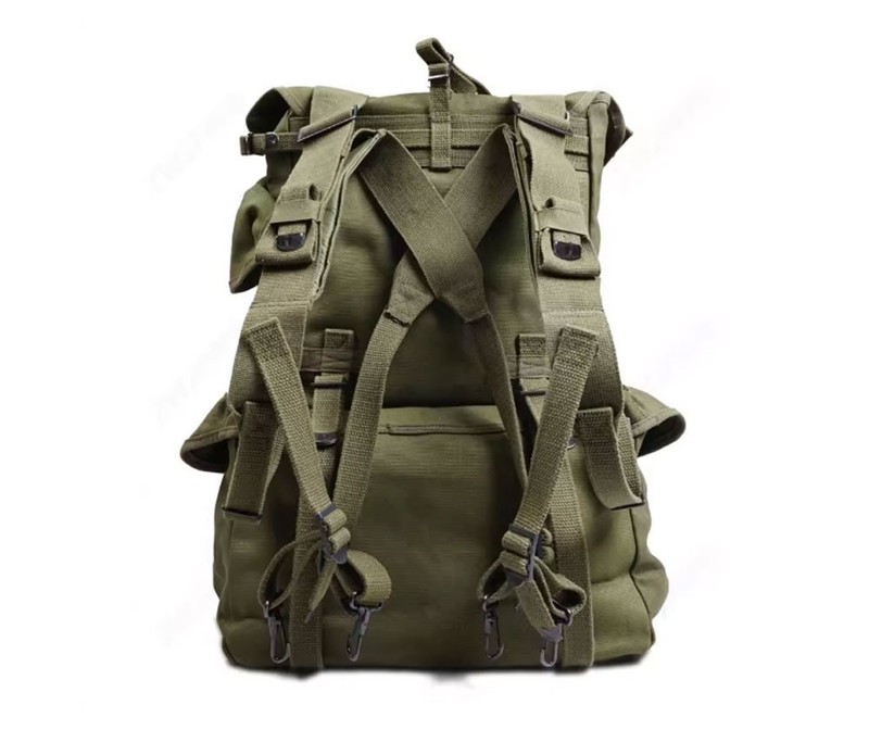 A Set World War II US Army M1945 Field Pack Backpack Strap Bag-1369 gallery