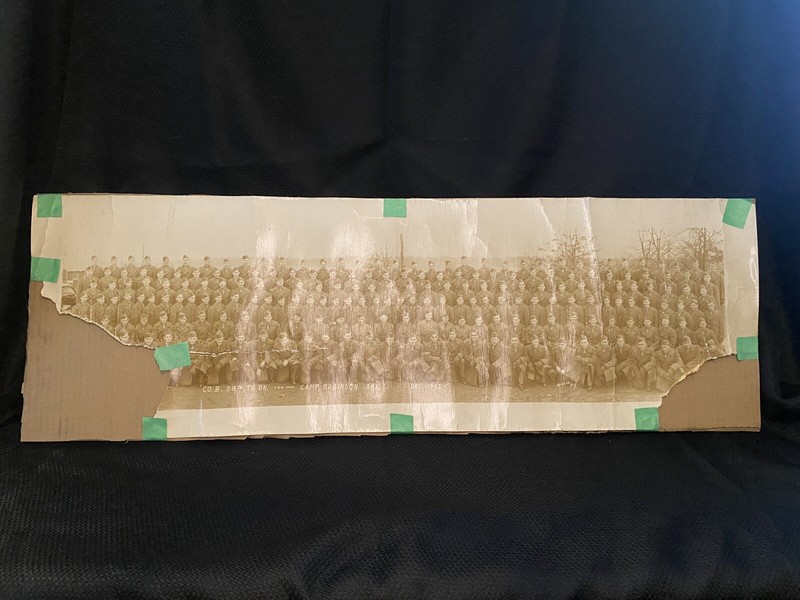 WWII Panaramic Photo US Army Dec 1942 Camp Robinson Ark Co B 58th TR BN  gallery