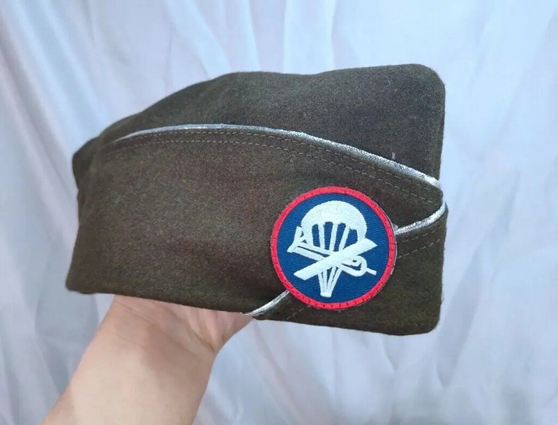 WW2 US AIRBORNE PARATROOPER OD WOOL GARRISON CAP L ONLY gallery