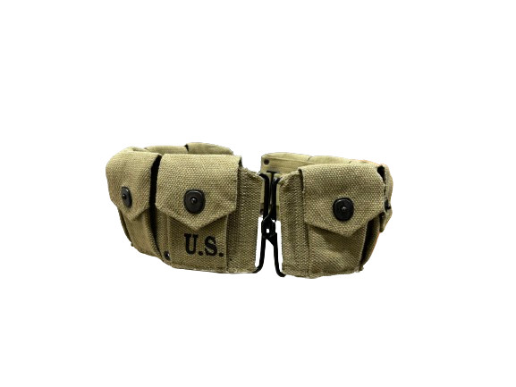 U.S. Army WWII Springfield M1 Garand 10 Pocket Canvas Ammunition Belt-OD GREEN gallery