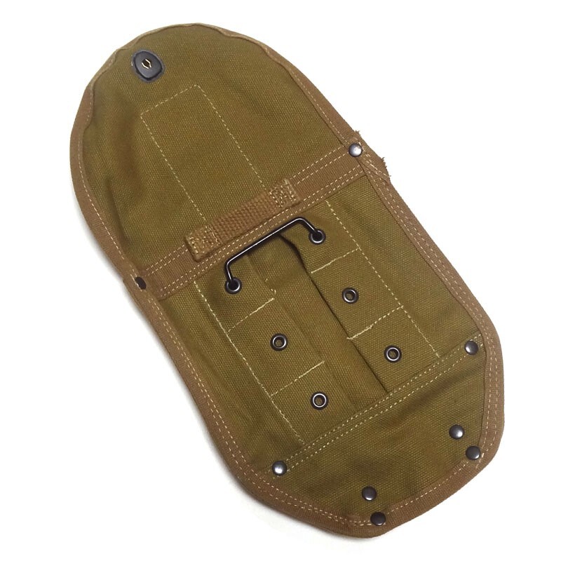 WW2 US M1945 Folding Spade Shovel With Khaki Shovel Cover gallery