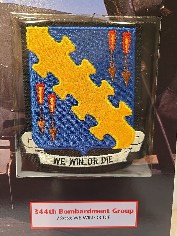 WWII Emblems Of Air War Patch 344th Bombardment Group "We Win Or Die" gallery