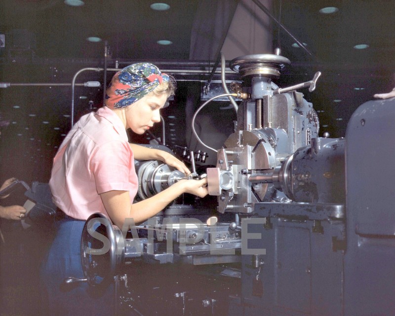 Woman Machinist worker Douglas Aircraft Company 8x10 WWII WW2 Photo 934