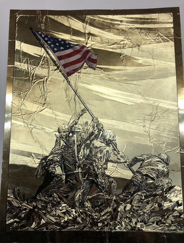 Gold reproduction of Flag Raising Iwo Jima 1945 gallery