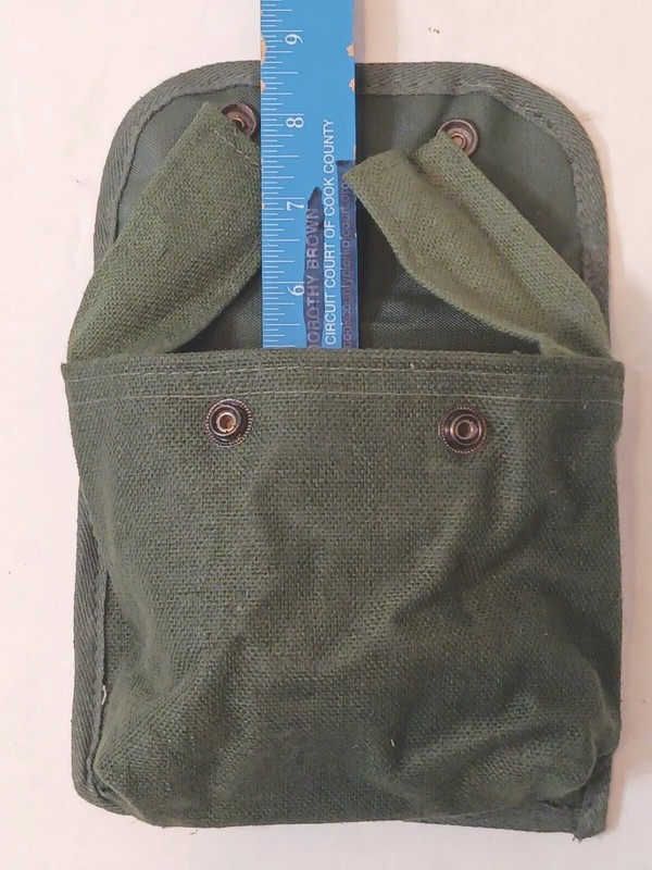 Vintage WW2 Style US Jungle First Aid Pouch Green Canvas with Pistol Belt Attach gallery