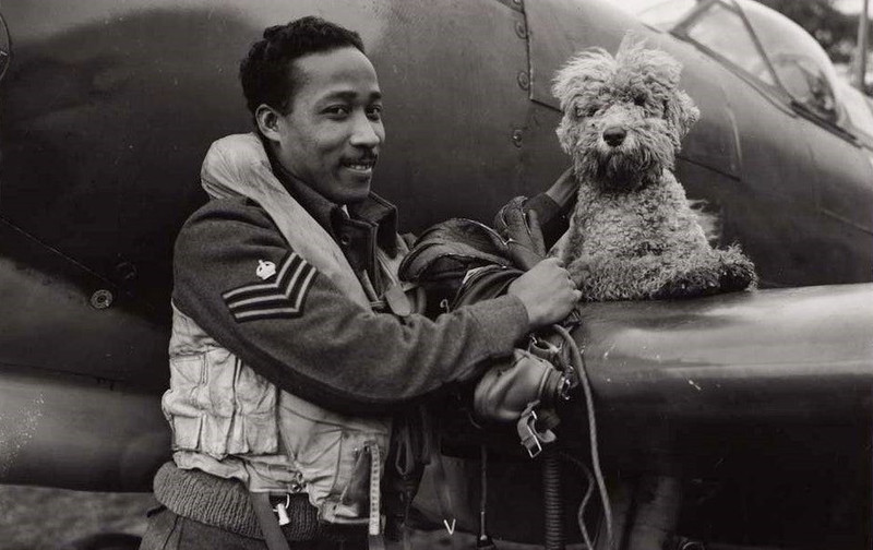 WW2 WWII Photo World War Two / RAF Spitfire Pilot & Dog KIA Arnhem 1944