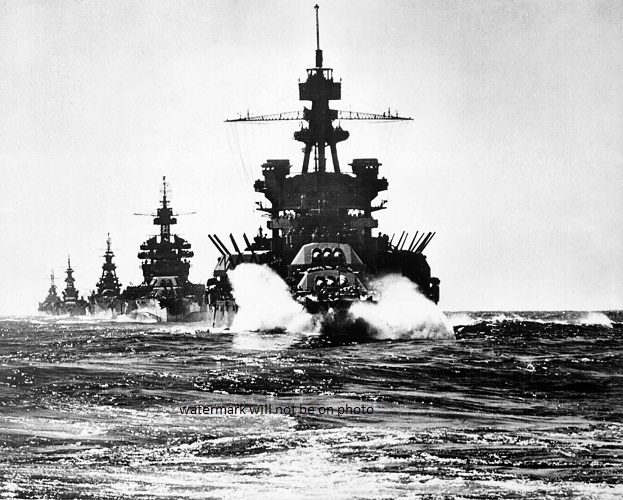 U.S. Navy Battleship USS Pennsylvania leads 8″x 10″ World War II WW2 Photo 43