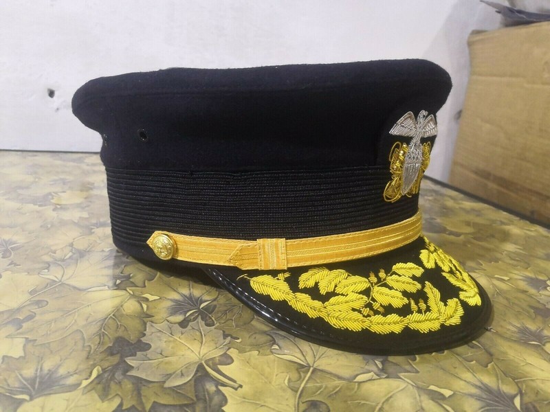 WW2 REPLICA SPANISH AMERICAN WAR PERIOD REAR ADMIRAL VISOR EMBROIDERY CAP HATS gallery
