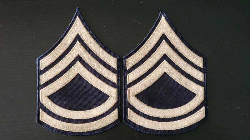 Reproduction WW2 US Army Chevrons Technical Sergeant 2 Grade Rank Patch Pair