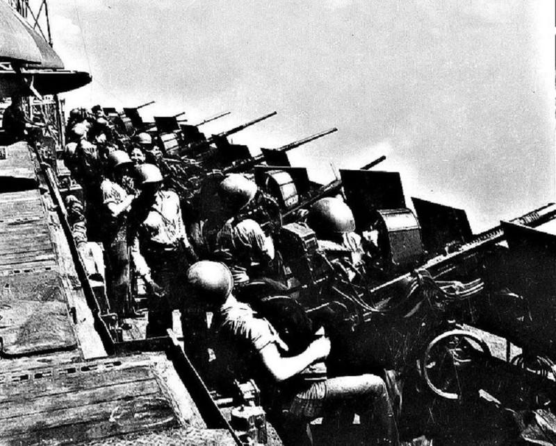20MM Gun Crew Standby on USS Hornet 8″x10″ World War II WW2 Photo 662