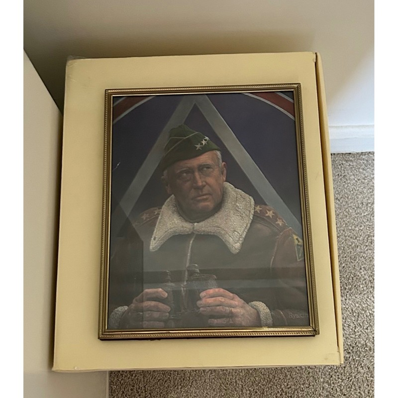 General George S Patton WWII 70th Anniversary Portrait Framed Print 8 x 10