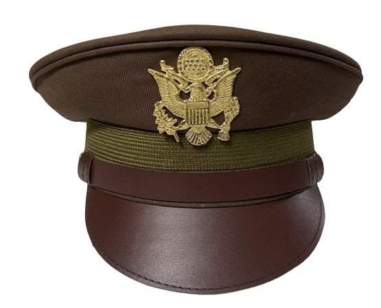 WW2 US Army Air Corps Officer Crusher Hat Military Cap With Golden Eagle Badge
