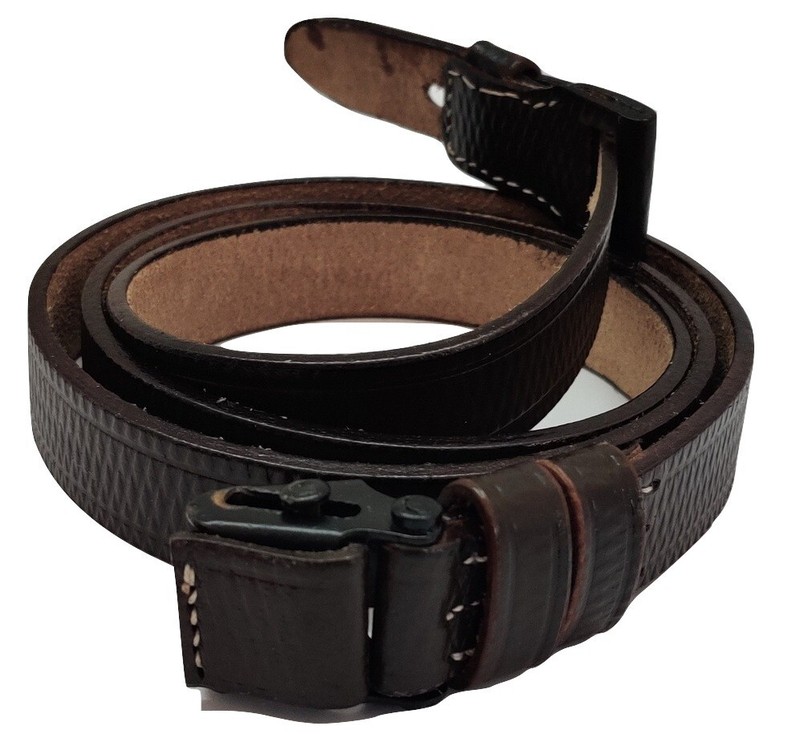 WWII GERMAN K98 98K LEATHER RIFLE CARRY SLING Dark Brown Mauser gallery