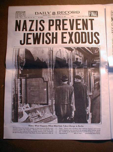 Coverage ofTHE HOLOCAUST in 15 WW II reprint Newspaper Headlines 1933-46 JUDAICA