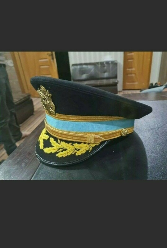 WW2 US Army Infantry Officer's Dress Blue Visor Cap W/Oak Leaf Brim WWII 1945 gallery