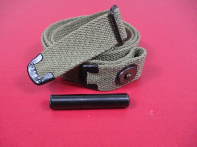 WWII US GI M1 Carbine C-Tip Lt OD Canvas Sling w/Oiler Dated 1943 – Reproduction