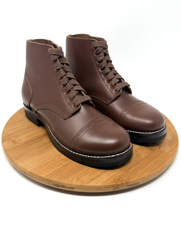 NEW SMW Reproduction WWII Model I Type II Russet Low Boots w rubber soles US 7 D gallery