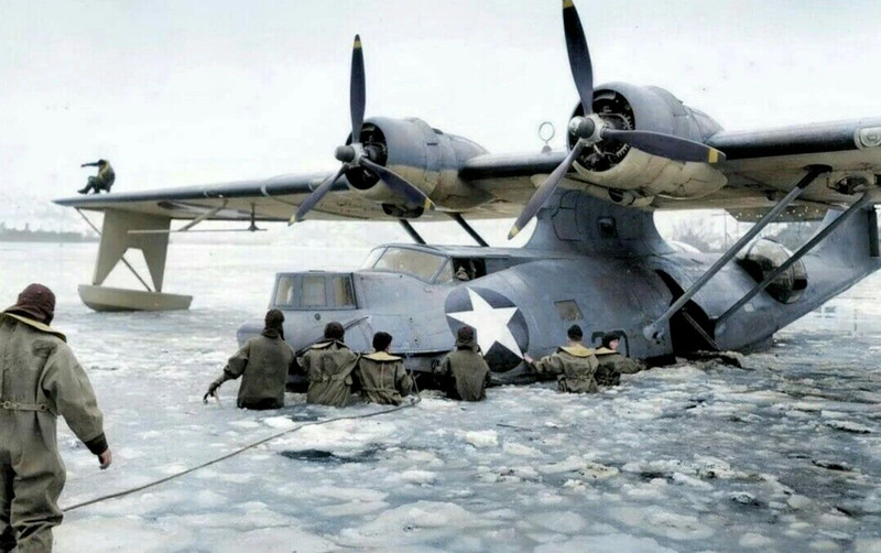 WW II – Usa Photo — PBY Catalina – Alaska Icy Waters