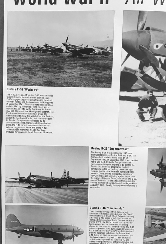 WWII Air War in Pacific Poster, USAF Museum, Flying Tiger, B-29, P-40, B-25 more gallery