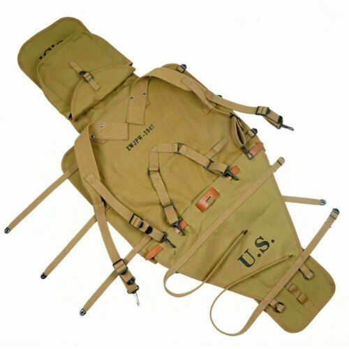 WWII US Army M1928 Carrying Backpack Canvas Field Rucksack Bag gallery