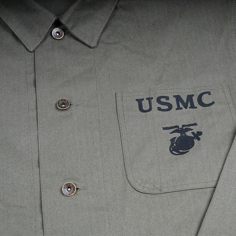 WW2 WWII US GREEN USMC HBT Army Field Coat Jacket Uniform Tops gallery
