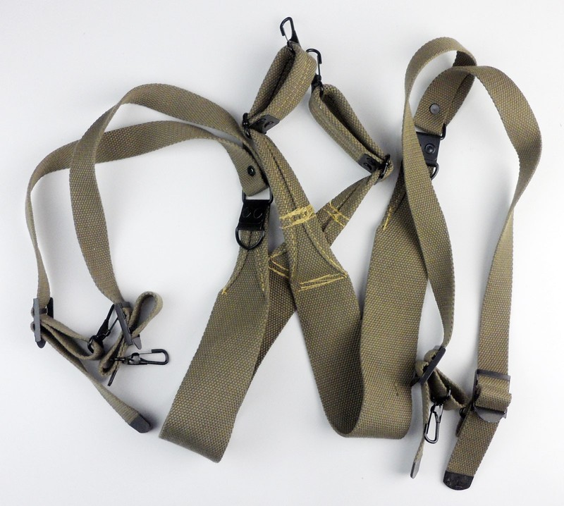 WWII US Army M1936 Bag Pack S Belt Suspenders Water Bottle Shovel Cover Set gallery