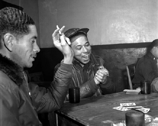 Tuskegee Airmen Playing Cards 8×10 WWII Red Tail Fighter Pilots Photo 803a