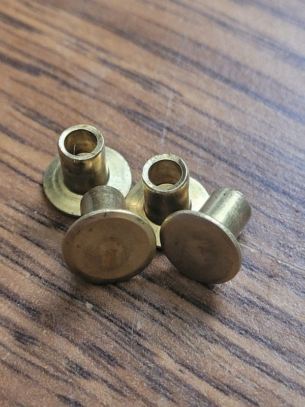 3 Sets US M1 paratrooper carbine cheek pad rivet set. Brass, M1A1 gallery