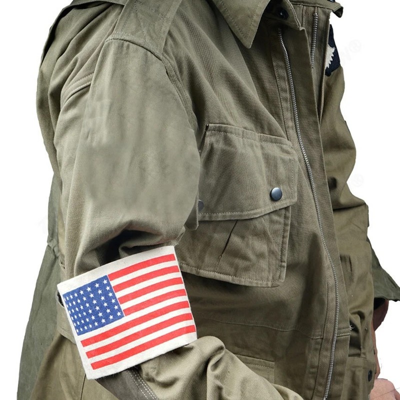 WW2 US ARMY AIRBORNE/PARATROOPER 48 STAR AMERICAN FLAG ARM BAND gallery
