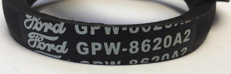 WWII Military ford GPW ✅(A1495-GPW) Fan Belt, GPW Marked GPW-8620A2, jeep gallery