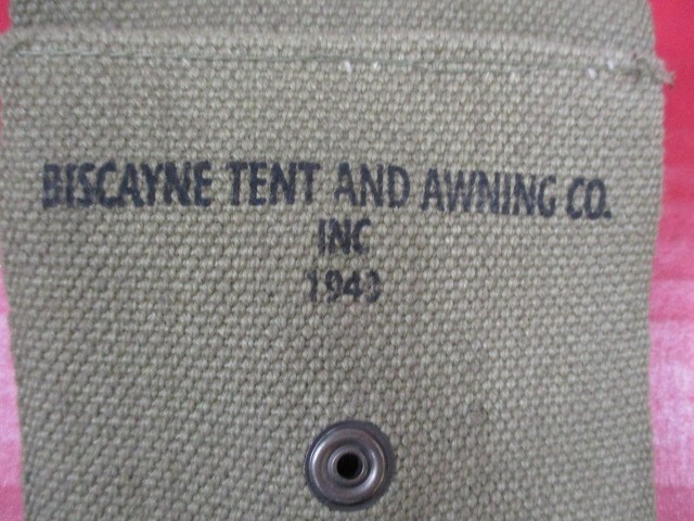 WWII Era US Army M1923 Canvas Magazine Mag Pouch for .45acp - Dtd 1944 - Repro gallery