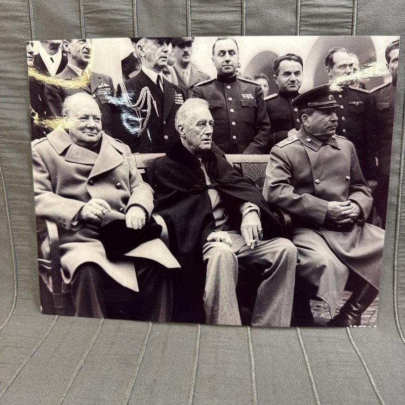 Photo Reproduction, Yalta Conference 1945 Churchill Roosevelt & Stalin 8x10