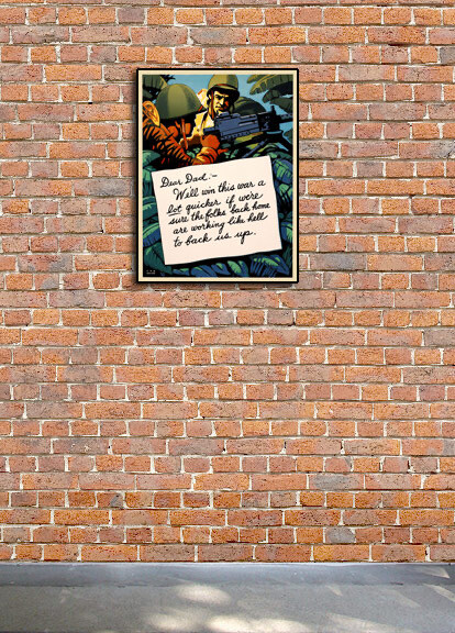 “Dear Dad - Back Us Up” 1943 Vintage Style WW2 War Poster - 18x24 gallery
