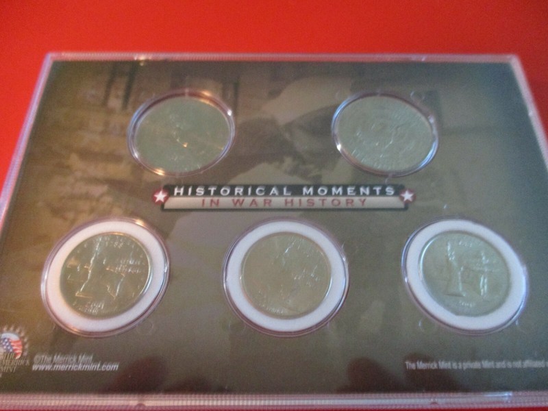 Historical Moments In War History Merrick Numastic Colorized Coin Set of 5 L78q