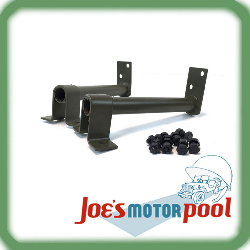 Pair of Willys MB Foot Rests With EC Stamped Bolt Set