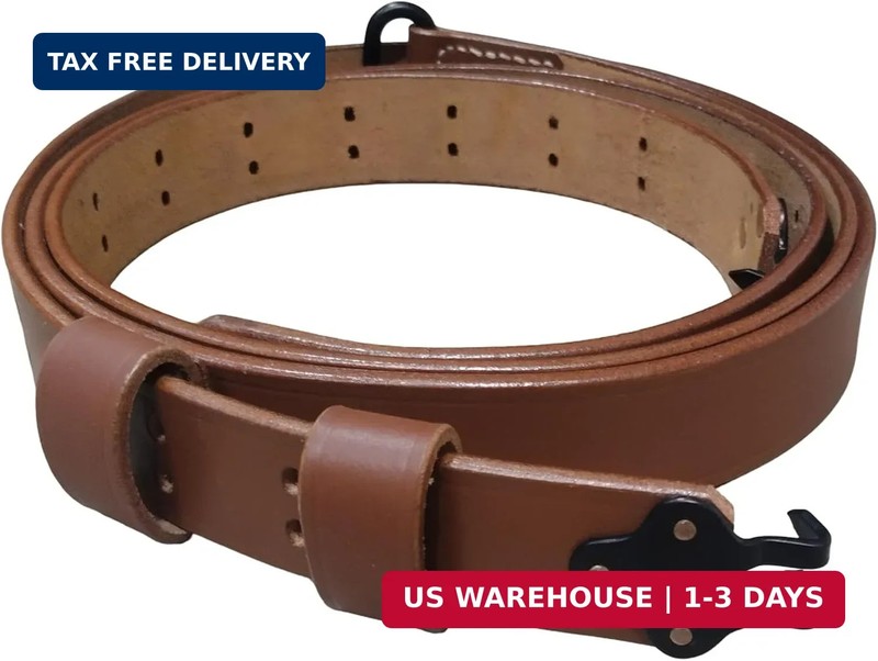US Springfield Rifle WWII 1907 Pattern M1 Garand Leather Sling Brown (Brown)
