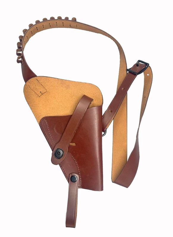 CALYX US WWII M3 Victory Revolver Shoulder Holster Premium Leather 12 Shell Loop