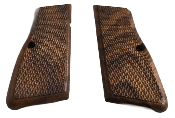 WWI WWII 9MM Pistol Grips German Browning Hi-Power Checkered Wooden