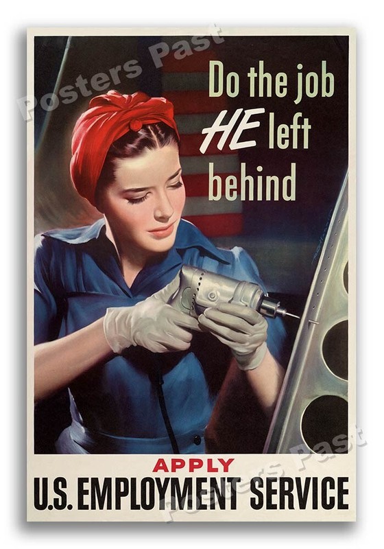 1943 Do the job HE left behind Vintage Style WW2 Poster – 16×24