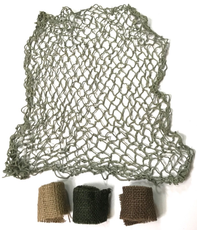 WWII US AIRBORNE PARATROOPER M1C M1D DDAY HELMET NET CAMO SCRIM COMBO