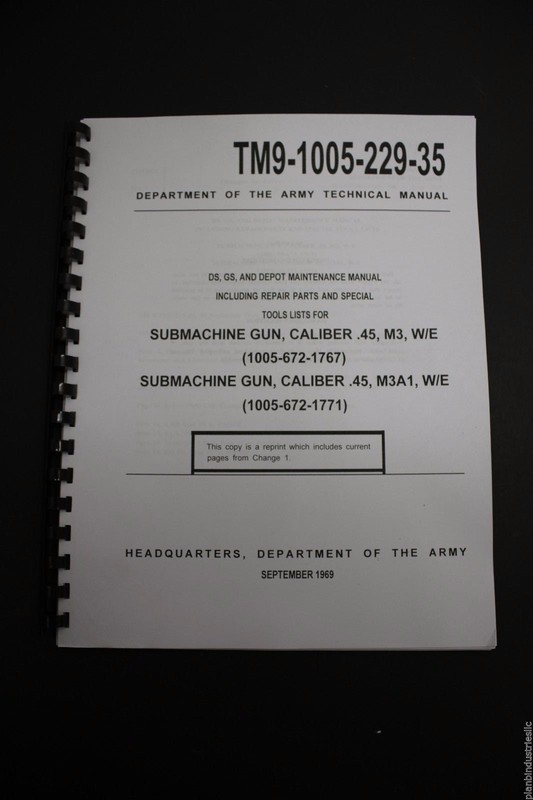 TM9-1005-229-35 Submachine Gun Caliber .45 M3 M3a1 Maintenance / Parts Manual