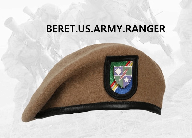 Vietnam War US Army Ranger 75th Ranger Regiment WOOL Beret Khaki Military Hat gallery