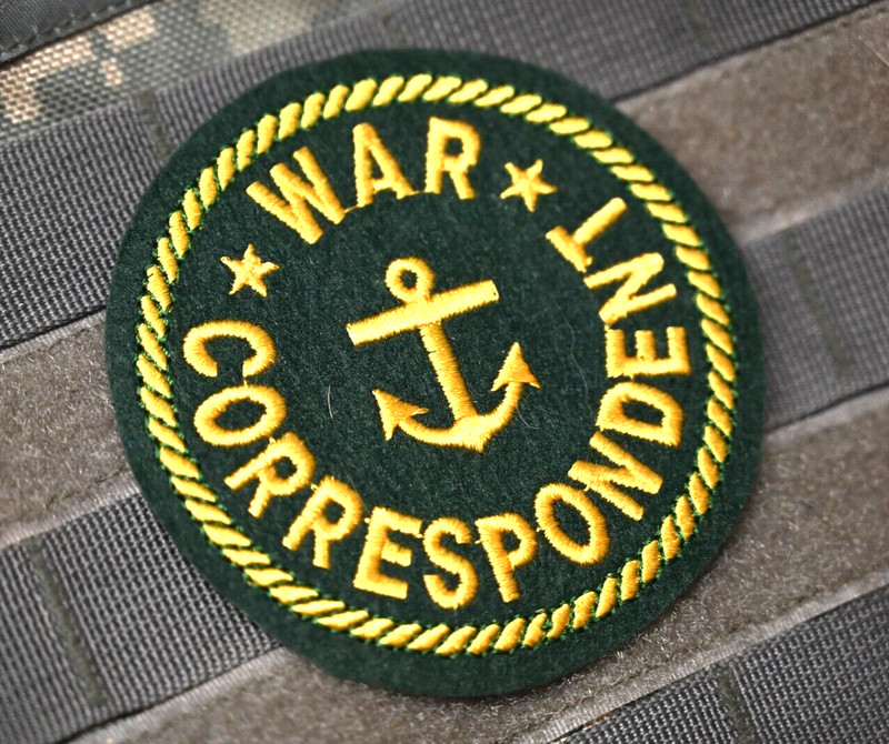 WWII US NAVY WAR CORRESPONDENT JOURNALIST iron-on/sew-on OD PATCH (⭐REPO⭐)