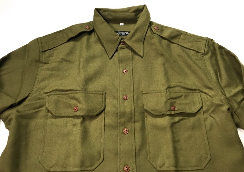 WWII US ARMY INFANTRY OFFICER M1937 M37 COMBAT FIELD WOOL SHIRT-SIZE 6 (52-54R) gallery